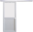 GD MENUISERIES - Porte Coulissante Athena Blanc H204 x L93 cm, Rail Alu, Coquilles blanc - vignette