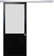 GD MENUISERIES - Porte Coulissante Athena Noir H204 x L93 cm, Rail Alu, Coquilles - vignette