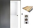 GD MENUISERIES - Porte Coulissante Athena Blanc H204 x L93 cm, Galandage, kit finition (coquille et tire doigt) - vignette