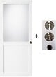 GD MENUISERIES - Porte Coulissante Athena Blanc H204 x L93 cm, coquilles, tire doigt - vignette