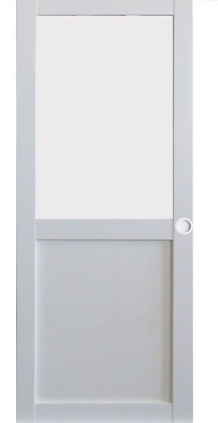 GD MENUISERIES - Porte Coulissante Athena Blanc H204 x L83 cm, Coquilles blanc - large