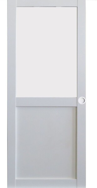 GD MENUISERIES - Porte Coulissante Athena Blanc H204 x L93 cm, Coquilles blanc - large