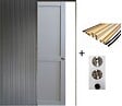 GD MENUISERIES - Porte Coulissante Athena Gris Clair 2 panneaux H204 x L83 cm, Galandage, kit finition (coquille et tire doigt) - vignette