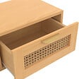 ID MARKET - Lot de 2 tables de chevet murales EDHEN 1 tiroir étagère suspendue cannage et bois - vignette