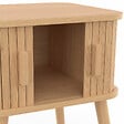 ID MARKET - Lot de 2 tables de chevet ROMIE effet lattes 2 portes coulissantes - vignette