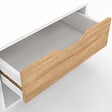 ID MARKET - Lot de 2 tables de chevet murales CATHY 1 tiroir avec niche façon hêtre et blanc - vignette