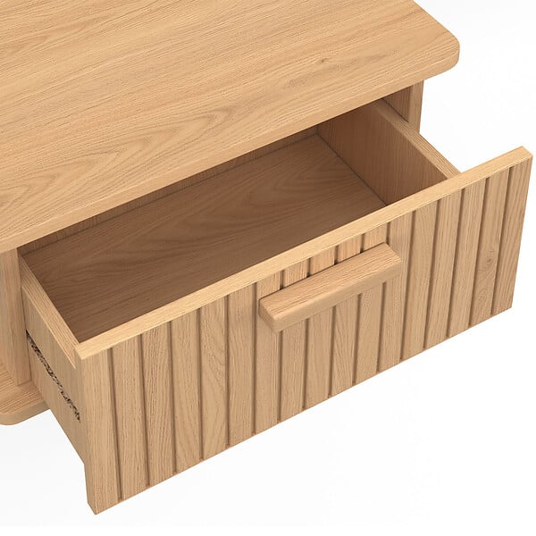 ID MARKET - Lot de 2 tables de chevet murales JULIETTE 1 tiroir étagère suspendue lattes tasseau bois - large