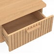 ID MARKET - Lot de 2 tables de chevet murales JULIETTE 1 tiroir étagère suspendue lattes tasseau bois - vignette