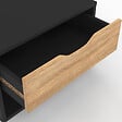 ID MARKET - Lot de 2 tables de chevet murales CATHY 1 tiroir avec niche façon hêtre et noir - vignette