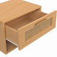 ID MARKET - Lot de 2 tables de chevet murales ROBERT 1 tiroir avec niche effet naturel cannage et bois - vignette