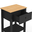 ID MARKET - Lot de 2 tables de chevet ACHILLE 1 tiroir et 1 tablette noir et bois - vignette