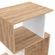ID MARKET - Lot de 2 tables de chevet SOFIA forme S avec rangements ouverts effet hêtre et blanc - vignette