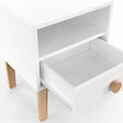 ID MARKET - Table de chevet enfant JACOB 1 tiroir + 1 niche blanc et bois - vignette