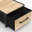 ID MARKET - Lot de 2 tables de chevet murales tiroir en tissu UTAH design industriel - vignette