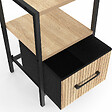 ID MARKET - Lot de 2 tables de chevet UTAH 1 tiroir et 1 niche effet lattes - vignette