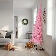 VIDAXL - vidaXL Demi sapin de Noël artificiel avec support Rose 240 cm PVC - vignette