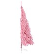 VIDAXL - vidaXL Demi sapin de Noël artificiel avec support Rose 240 cm PVC - vignette