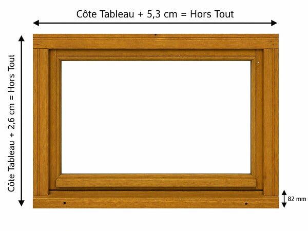 GD MENUISERIES - Chassis Abattant En Bois H45 x L100 Côte Tableau, poignee (ref 010220F9) - large