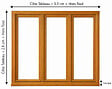 GD MENUISERIES - Fenetre Bois 3 Vantaux H125 x L180 cm Côte Tableau, poignee (ref 010220F9) - vignette