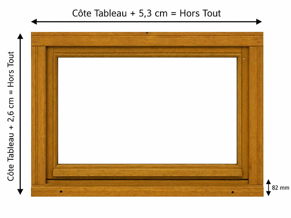 GD MENUISERIES - Chassis Abattant En Bois H45 x L80 cm Côte Tableau, poignee (ref 010220F9) - large