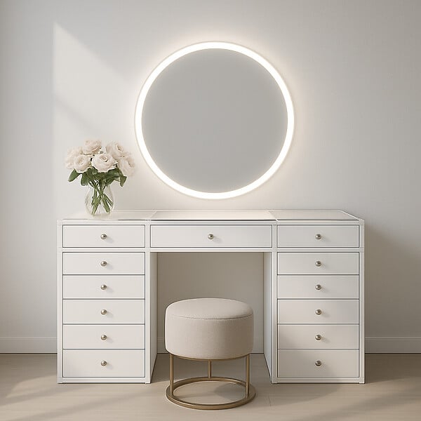 PROTOCOLE HOME - Coiffeuse Protocole Home 13 tiroirs, design moderne 150 x 60 x 80 cm - large