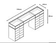 PROTOCOLE HOME - Coiffeuse Protocole Home 13 tiroirs, design moderne 150 x 60 x 80 cm - vignette