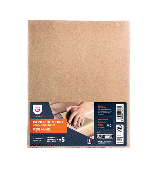 GERLON - Feuilles abrasives silex 230x280mm - Assortiment grains - 15 - large