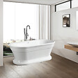 STANO - Baignoire îlot design sur socle ovale SEATTLE blanche 150 cm - vignette
