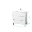 AURLANE - Pack Meuble Salle de Bains 80 cm Laqué Blanc, 3 tiroirs avec Vasque Céramique - XENOS - vignette