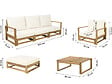 HABITAT ET JARDIN - Salon de jardin en bois modulable avec coussins "Bellingham" - 5 places - Beige - vignette