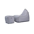 SOO  SANTAI - Fauteuil poire enfant avec repose pieds 75x60x65/45x60x35 cm SANS billes Gris (MBINDR3260-2) - vignette