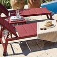 OVIALA - Lot de 2 bains de soleil en aluminium et textilène pourpre - Nouméa - vignette