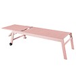 OVIALA - Lot de 2 bains de soleil en aluminium et textilène rose poudré - Nouméa - vignette