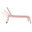 OVIALA - Lot de 2 bains de soleil en aluminium et textilène rose poudré - Nouméa - vignette