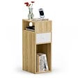 VOUNOT - Table de chevet d’appoint avec tiroir et compartiment 25x30x66cm naturel - vignette