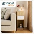 VOUNOT - Table de chevet d’appoint avec tiroir et compartiment 25x30x66cm naturel - vignette