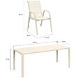 ID MARKET - Salon de jardin MADRID table 190 cm et 8 chaises empilables beige - vignette