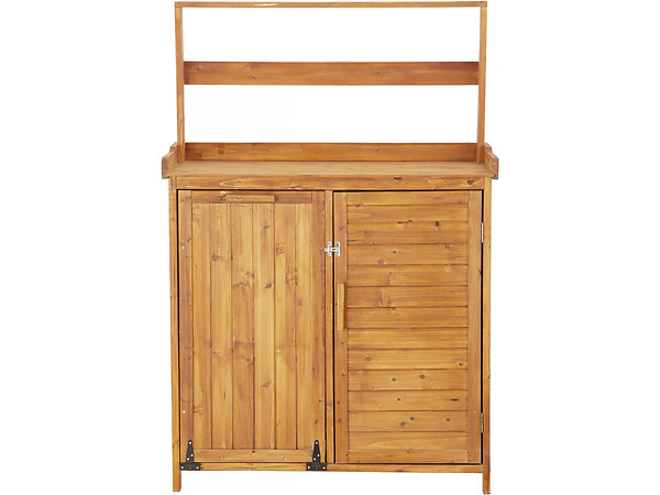 HABITAT ET JARDIN - Armoire de jardin en bois avec poubelle intégrée "Lou" - Marron - large
