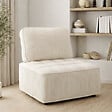 ID MARKET - Module de canapé et fauteuil ALFIE en velours côtelé beige - vignette