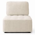 ID MARKET - Module de canapé et fauteuil ALFIE en velours côtelé beige - vignette