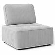 ID MARKET - Module de canapé et fauteuil ALFIE en velours côtelé gris clair - vignette