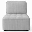ID MARKET - Module de canapé et fauteuil ALFIE en velours côtelé gris clair - vignette
