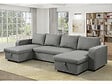 HABITAT ET JARDIN - Canapé d'angle panoramique convertible en tissu "Victor" - 4 places - Gris - vignette
