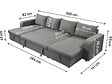 HABITAT ET JARDIN - Canapé d'angle panoramique convertible en tissu "Victor" - 4 places - Gris - vignette
