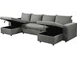 HABITAT ET JARDIN - Canapé d'angle panoramique convertible en tissu "Victor" - 4 places - Gris - vignette