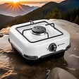 KEMPER - Réchaud gaz de camping 1 feu 1300W Blanc Grille amovible 4 Pieds KEMPER - vignette