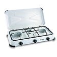 KEMPER - Plaque de cuisson gaz 3 feux portable 3450W Réchaud Camping Blanc Couvercle amovible KEMPER - vignette