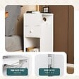 VOUNOT - Lot de 2 Table de chevet d’appoint avec tiroir et compartiment 25x30x66cm blanc - vignette
