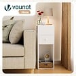 VOUNOT - Table de chevet d’appoint avec tiroir et compartiment 25x30x66cm blanc - vignette