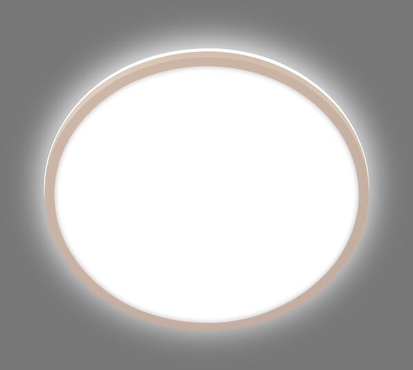 BRILONER - Plafonnier LED rond métal LANA Beige 1500lm 4000K - large